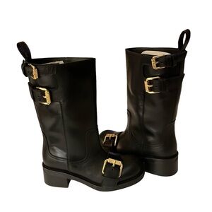 Moschino Women’s Buckled Square Toe Boots Size 6